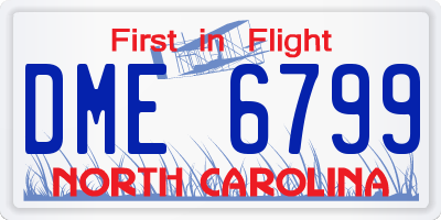 NC license plate DME6799