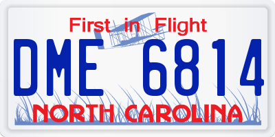 NC license plate DME6814