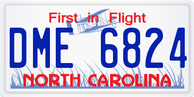 NC license plate DME6824