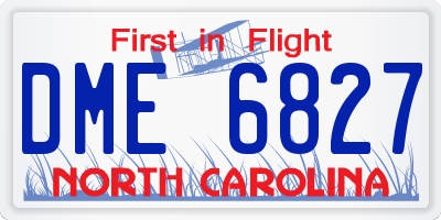 NC license plate DME6827