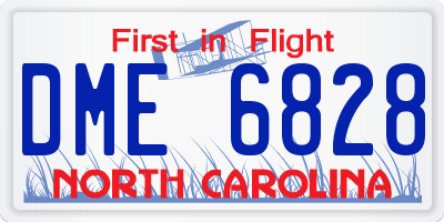 NC license plate DME6828