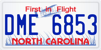 NC license plate DME6853