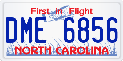 NC license plate DME6856
