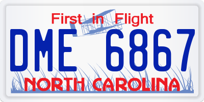 NC license plate DME6867