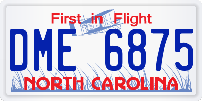 NC license plate DME6875