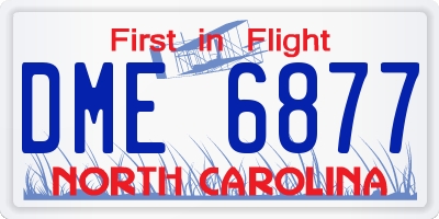 NC license plate DME6877