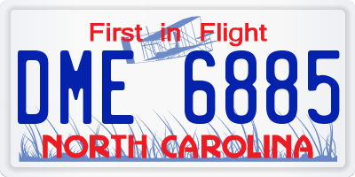 NC license plate DME6885