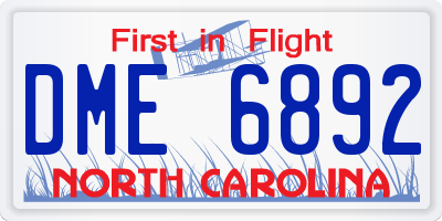 NC license plate DME6892
