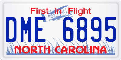 NC license plate DME6895