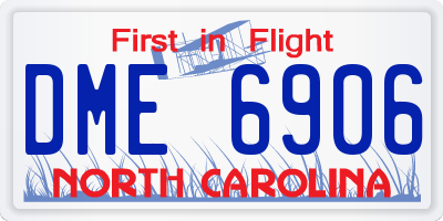 NC license plate DME6906