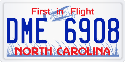NC license plate DME6908