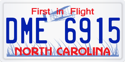 NC license plate DME6915