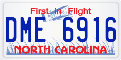 NC license plate DME6916