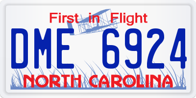 NC license plate DME6924