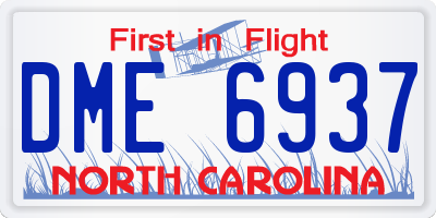 NC license plate DME6937