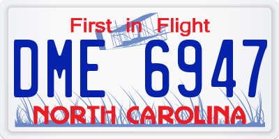 NC license plate DME6947