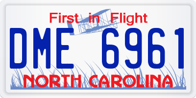 NC license plate DME6961