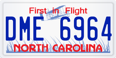 NC license plate DME6964