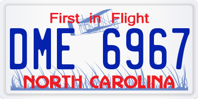 NC license plate DME6967