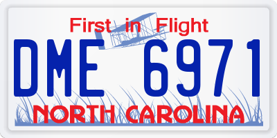 NC license plate DME6971
