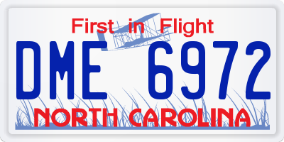 NC license plate DME6972