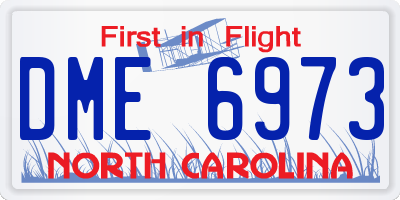NC license plate DME6973