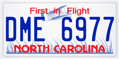 NC license plate DME6977