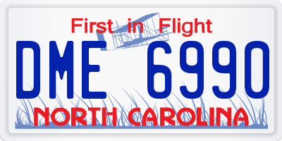 NC license plate DME6990