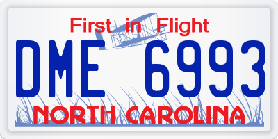 NC license plate DME6993