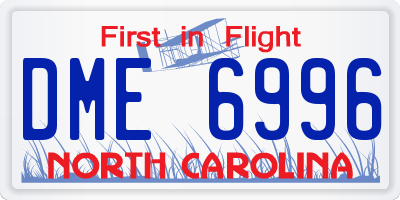 NC license plate DME6996
