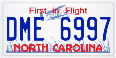 NC license plate DME6997