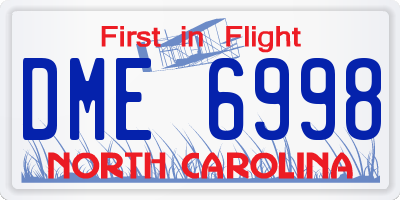 NC license plate DME6998
