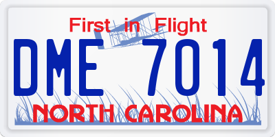 NC license plate DME7014