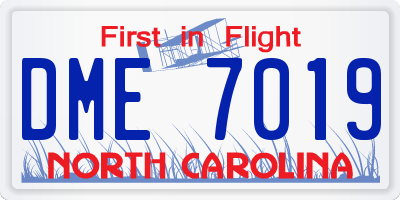 NC license plate DME7019