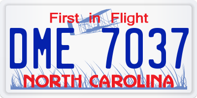NC license plate DME7037