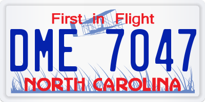 NC license plate DME7047
