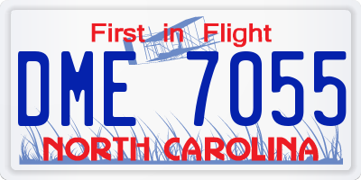 NC license plate DME7055