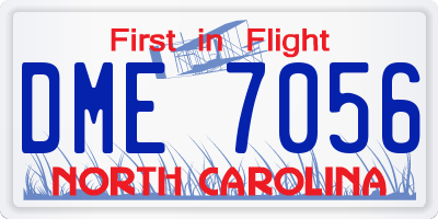 NC license plate DME7056