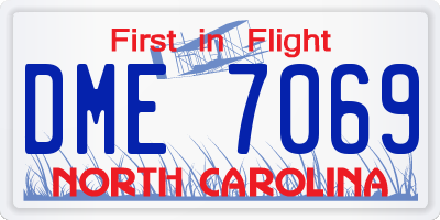 NC license plate DME7069