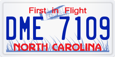 NC license plate DME7109
