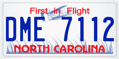 NC license plate DME7112