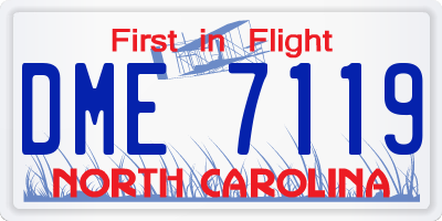 NC license plate DME7119