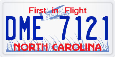NC license plate DME7121