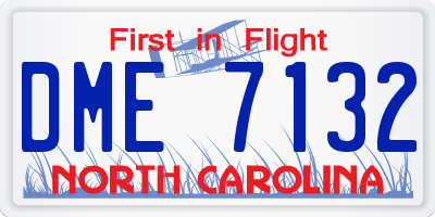 NC license plate DME7132