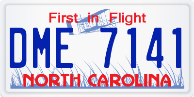 NC license plate DME7141