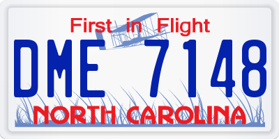 NC license plate DME7148