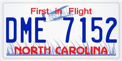 NC license plate DME7152