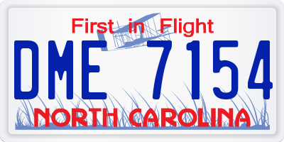 NC license plate DME7154