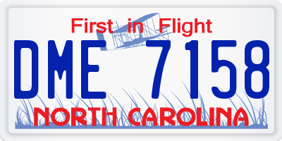 NC license plate DME7158