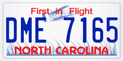 NC license plate DME7165